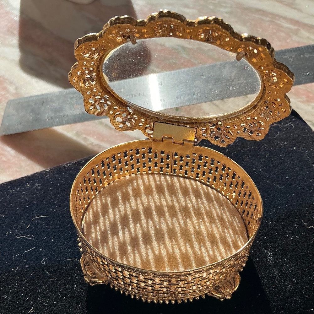 Florenza trinket jewelry box hinged lid